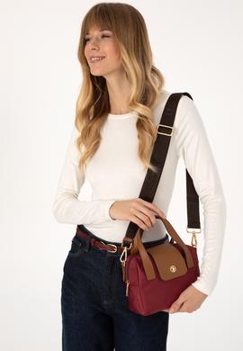 Kadın Bordo Kapitone Çapraz Çanta - 50317833003