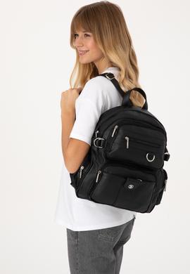 Kadın Siyah Yumuşak Sırt Çantası - 50317805001