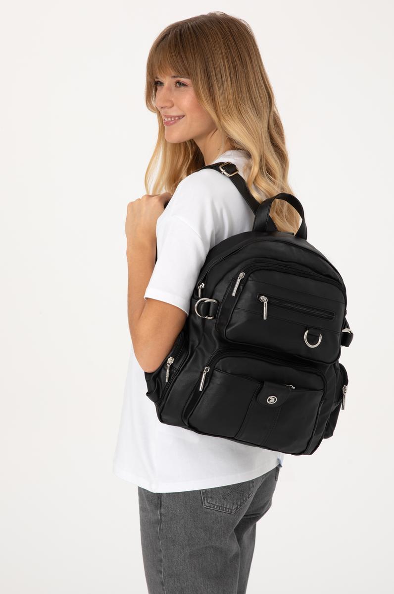 Kadın Siyah Yumuşak Sırt Çantası
