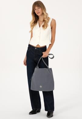 Kadın Gri Süet Omuz Çantası - 50317826002