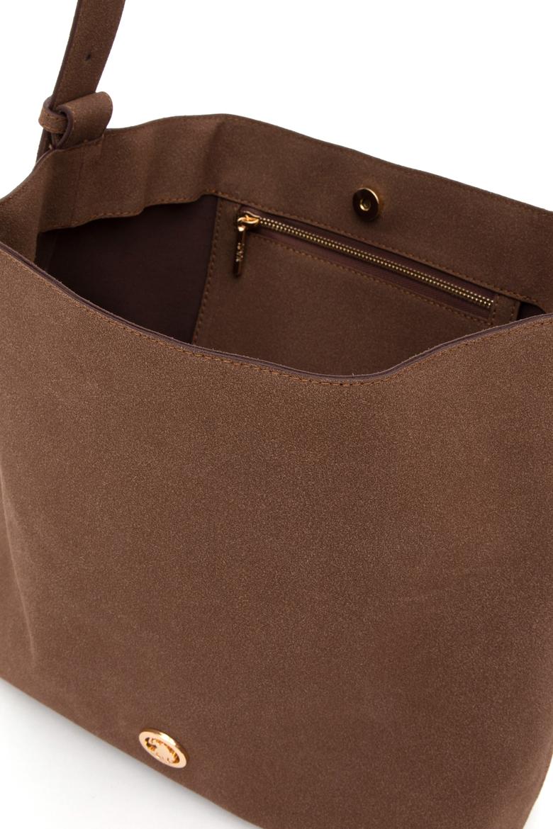 Kadın Kahverengi Süet Omuz Çantası - 50317826001