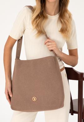 Kadın Vizon Süet Omuz Çantası - 50317826003