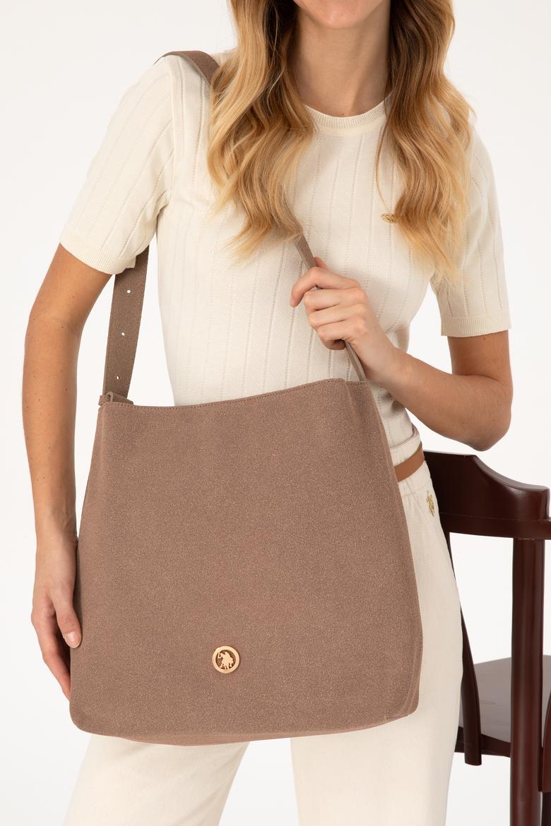 Kadın Vizon Süet Omuz Çantası - 50317826003