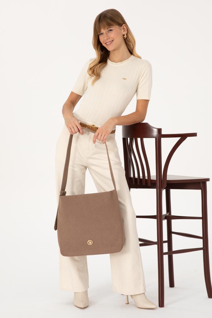 Kadın Vizon Süet Omuz Çantası