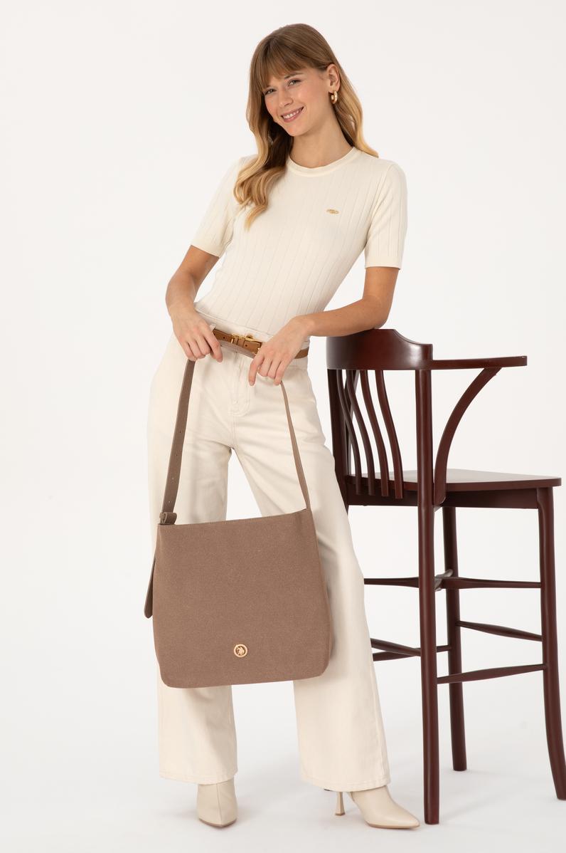 Kadın Vizon Süet Omuz Çantası