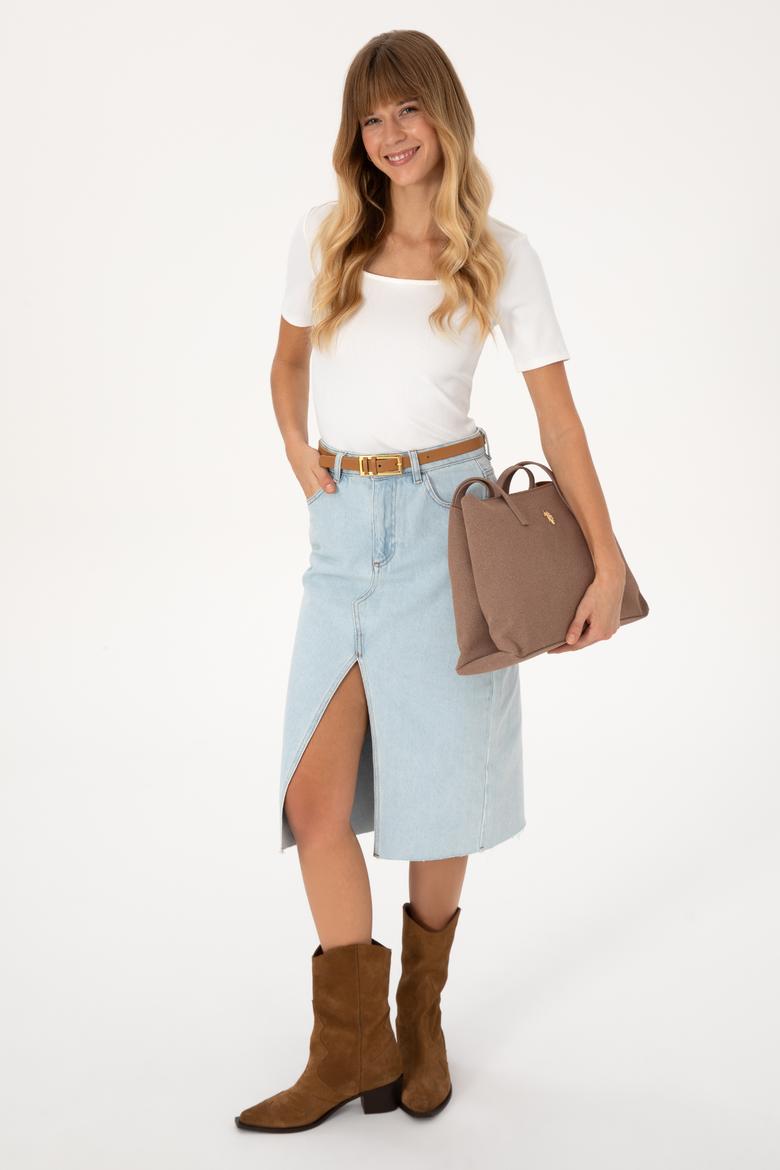 Kadın Vizon Süet Kol Çantası