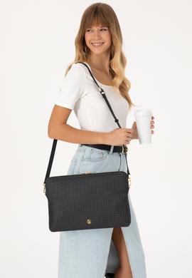 Kadın Siyah Çıkarılabilir Askılı Laptop Çantası - 50317812001