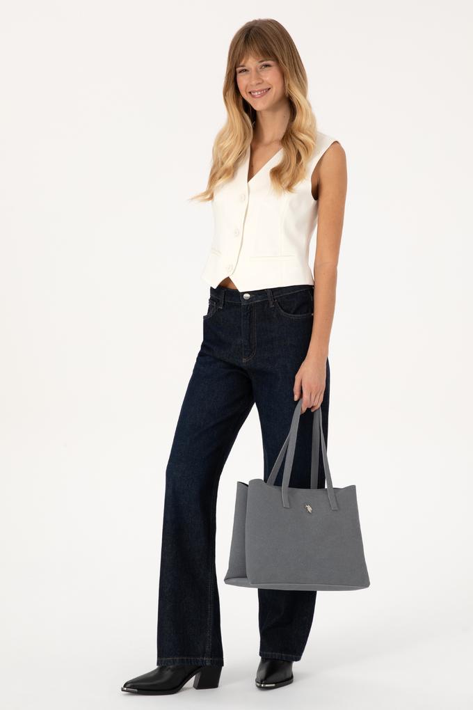 Kadın Gri Süet Kol Çantası