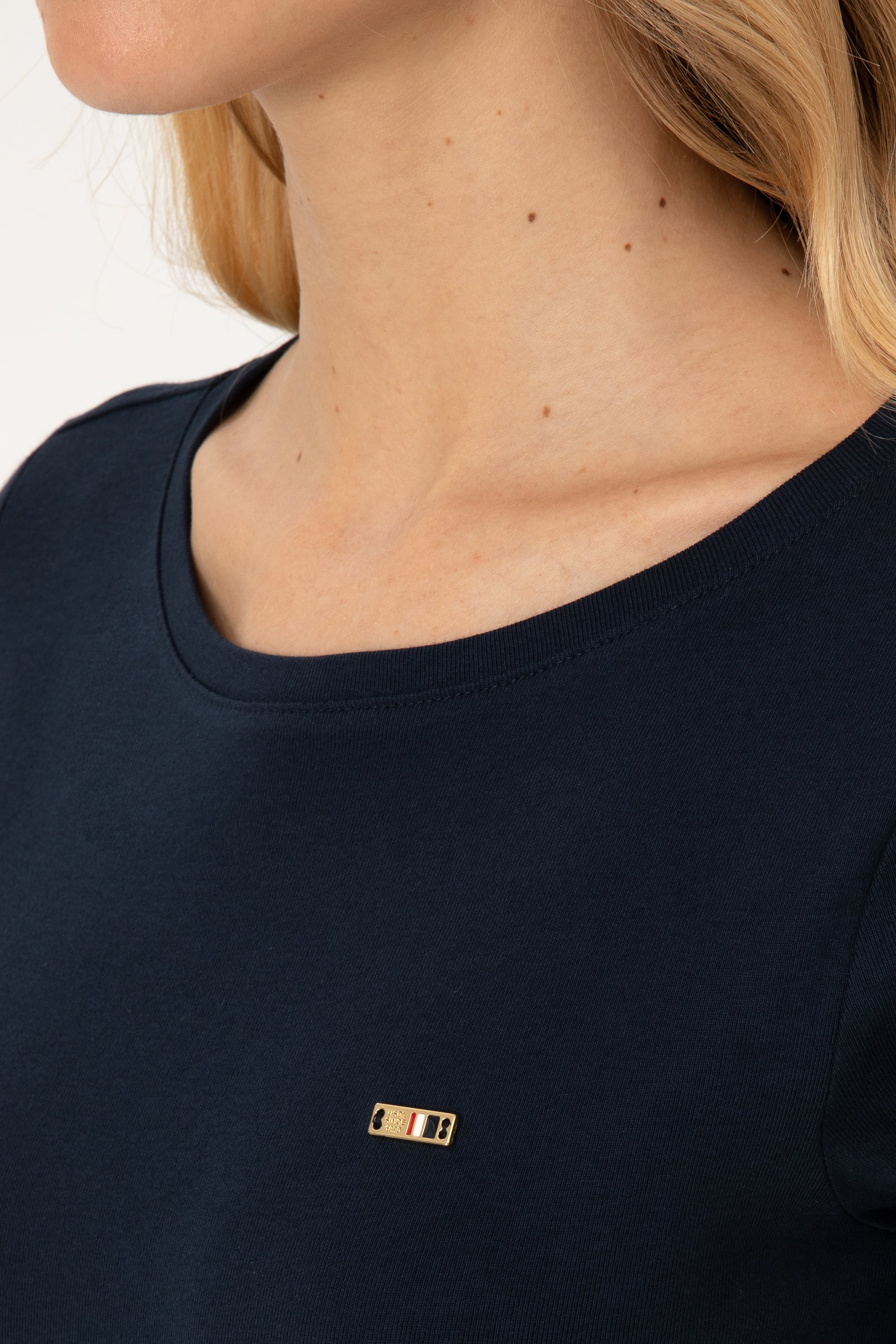 Kadın Lacivert Slim Bisiklet Yaka Basic Sweatshırt - Image 7