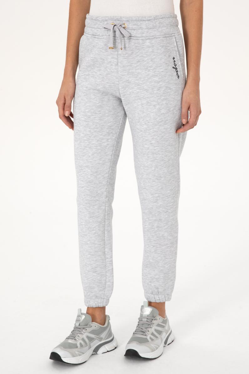 Kadın Açık Gri Şardonlu Jogger Eşofman Altı
