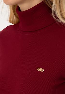 Kadın Bordo Balıkçı Yaka Sweatshırt - 50313430038