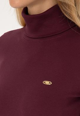 Kadın Bordo Balıkçı Yaka Sweatshırt - 50313430030