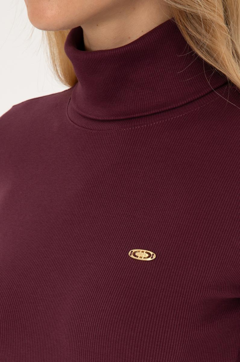 Kadın Bordo Balıkçı Yaka Sweatshırt