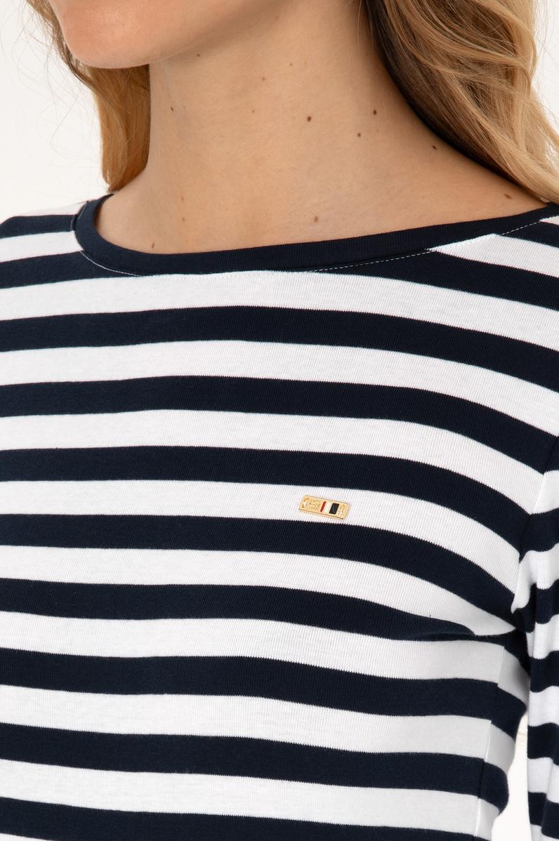 Kadın Lacivert Çizgili Bisiklet Yaka Sweatshırt