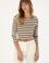 Kadın Haki Çizgili Bisiklet Yaka Sweatshırt