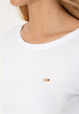 Kadın Beyaz Slim Bisiklet Yaka Basic Sweatshırt - 50315419003