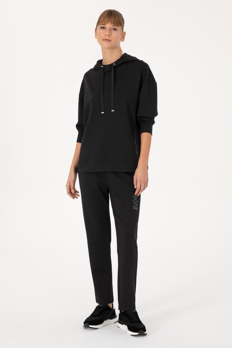 Kadın Siyah Modal Karışımlı Eşofman Altı