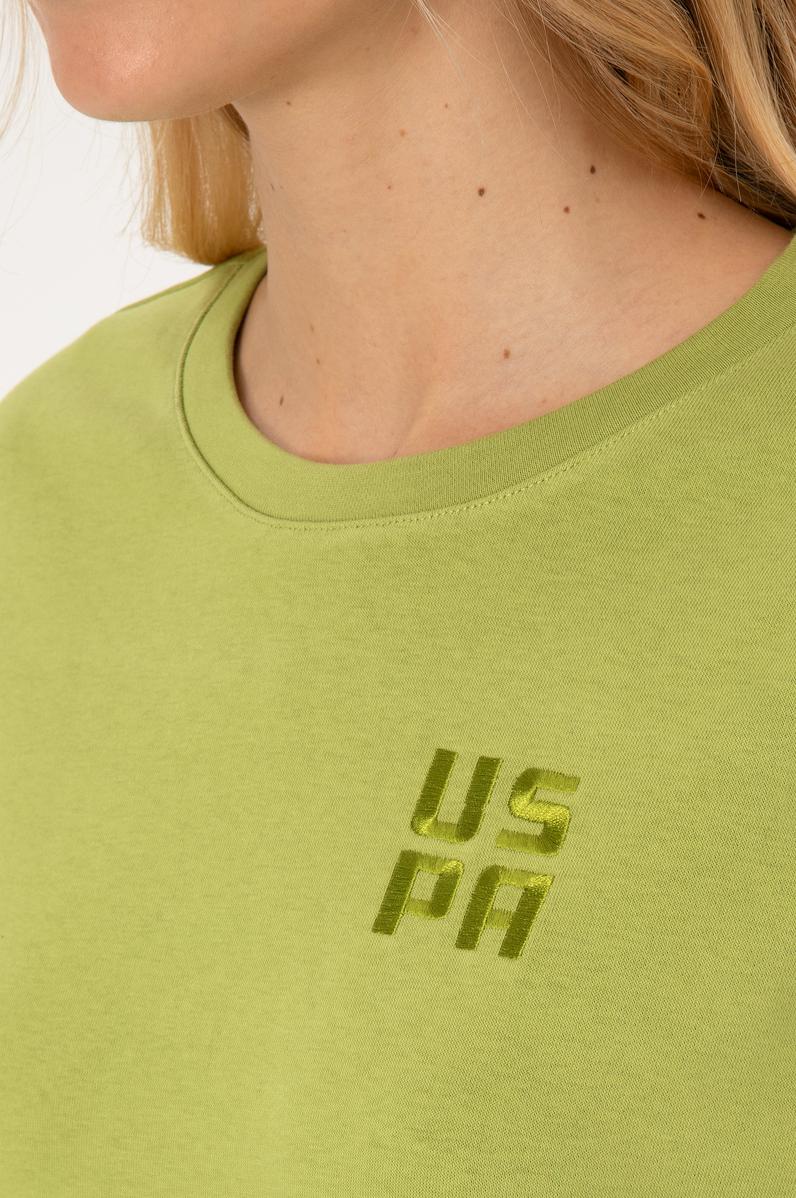 Kadın Fıstık Yeşili Bisiklet Yaka Basic Sweatshırt