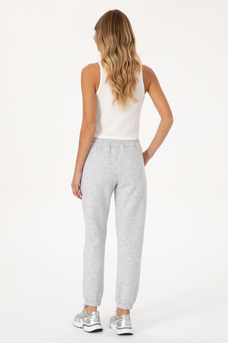 Kadın Açık Gri Şardonlu Jogger Eşofman Altı - 50313581045
