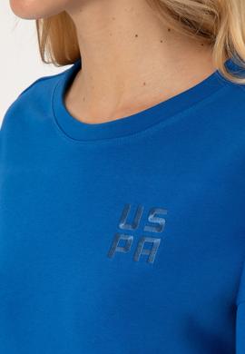 Kadın Koyu Mavi Bisiklet Yaka Basic Sweatshırt - 50313565039