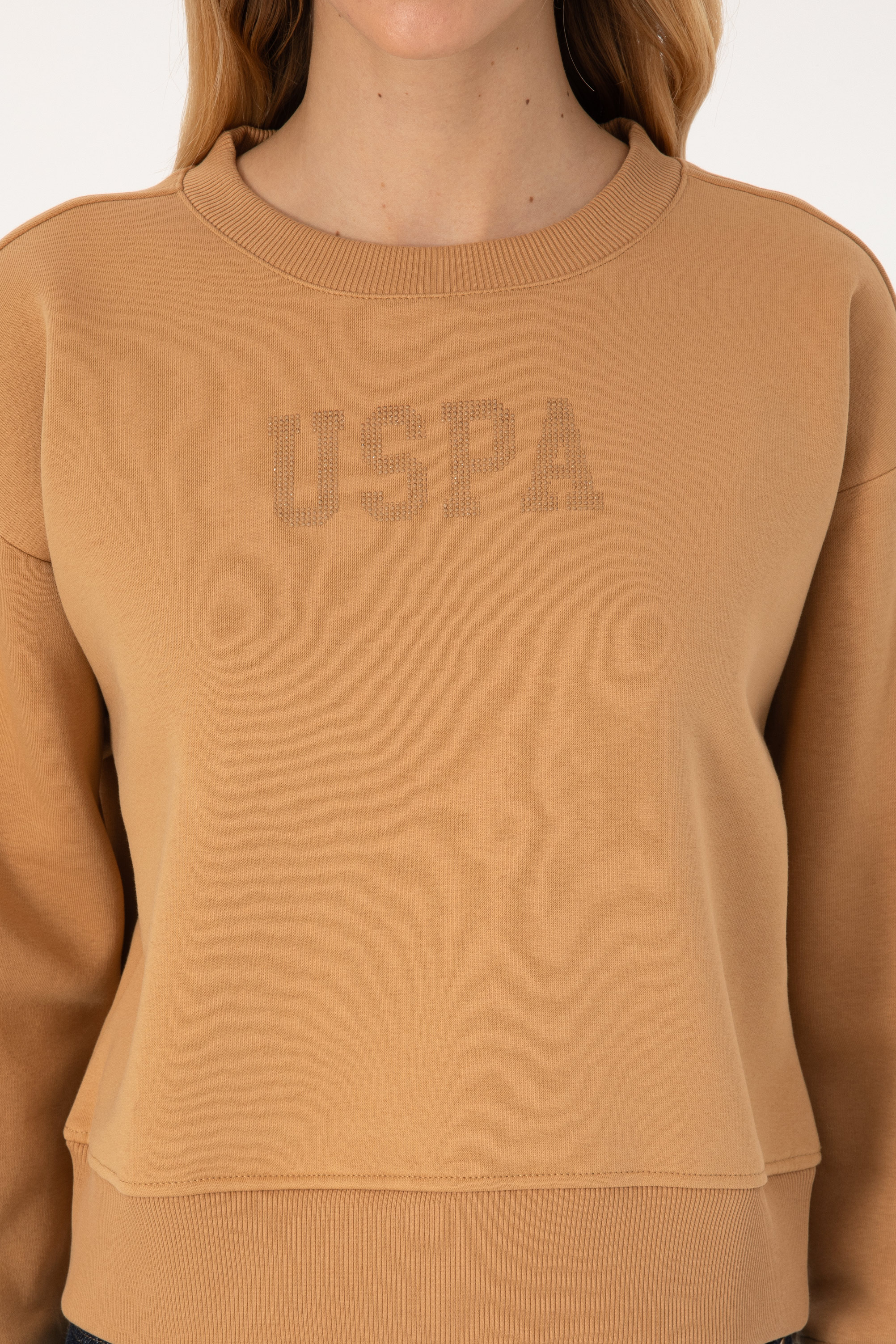 Kadın Camel Bisiklet Yaka Basic Sweatshirt - 50307752033