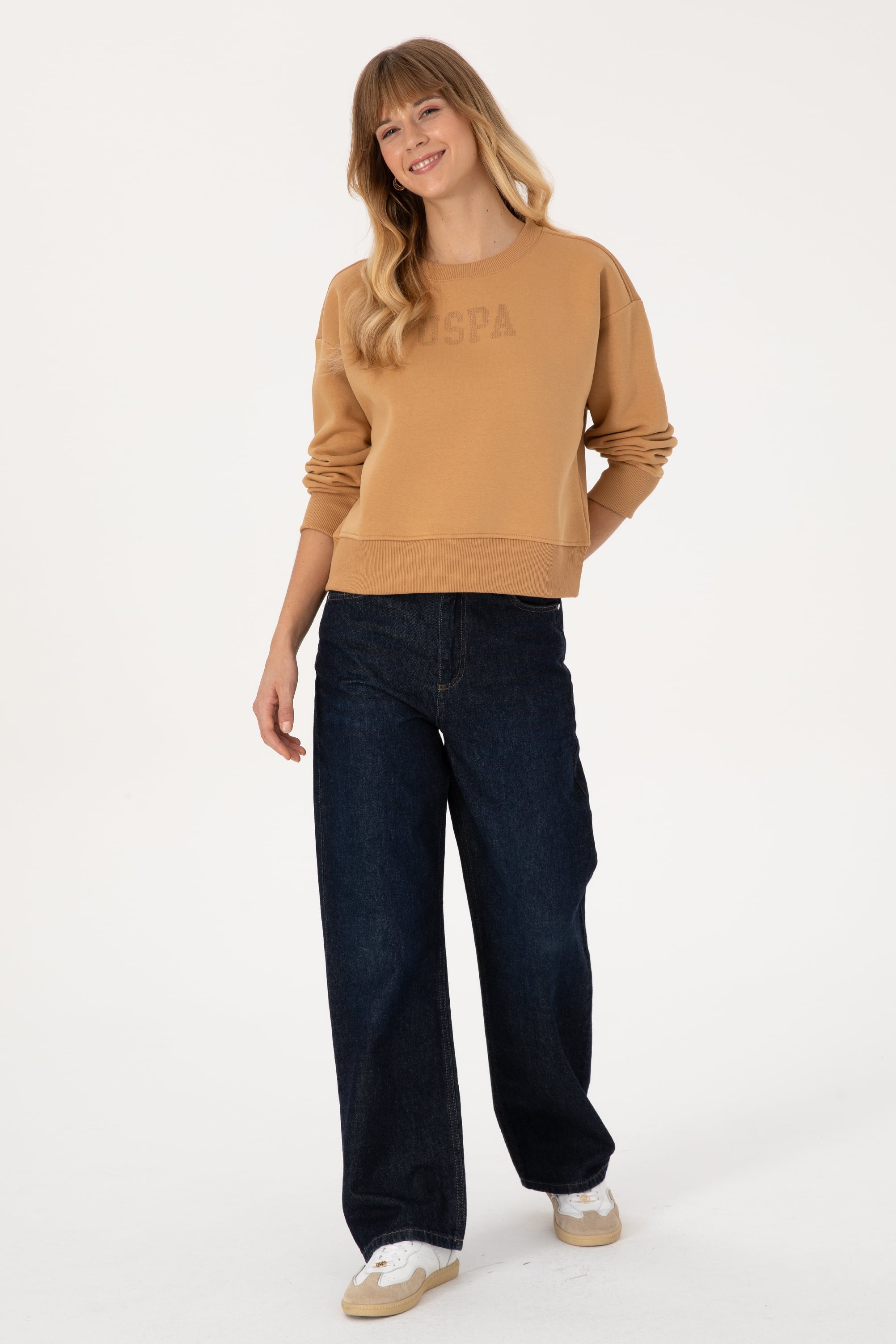 Kadın Camel Bisiklet Yaka Basic Sweatshirt - 50307752033