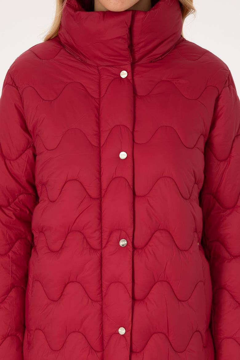 Kadın Koyu Frambuaz Kaban - 50308608041