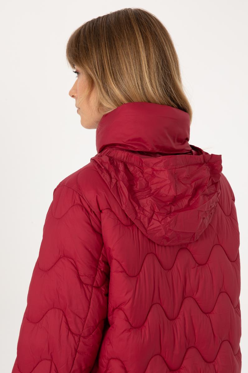 Kadın Koyu Frambuaz Kaban