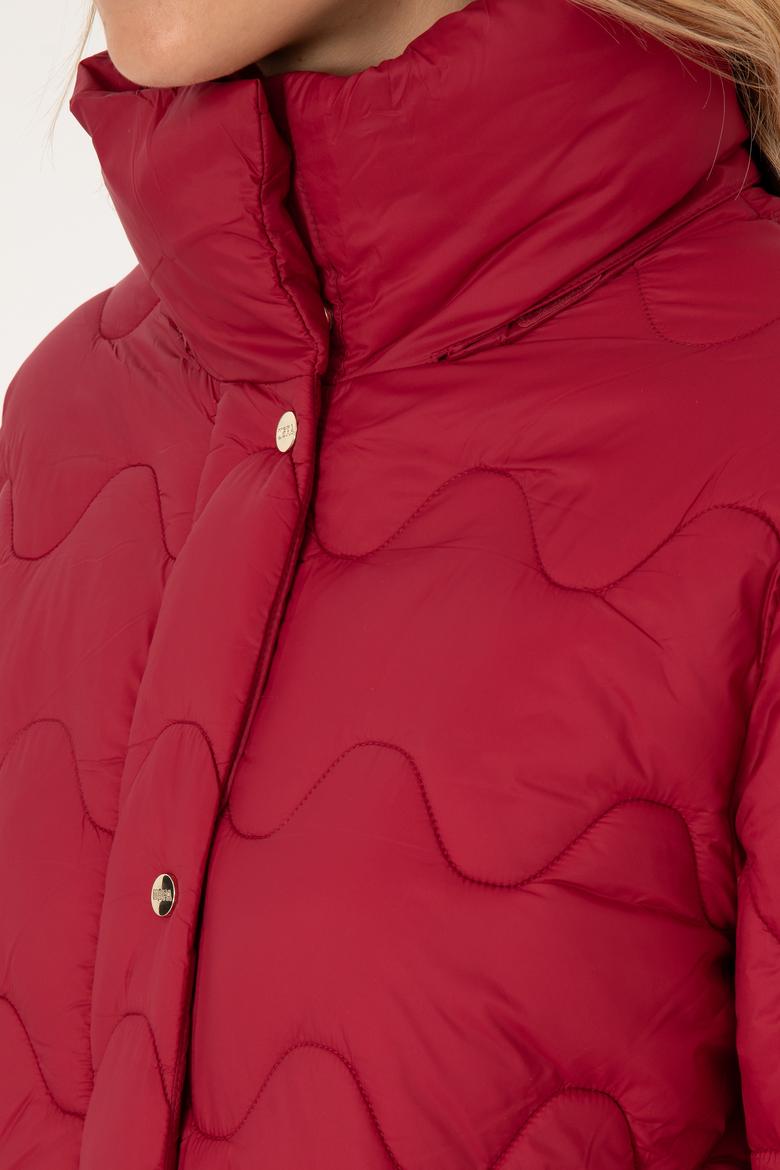 Kadın Koyu Frambuaz Kaban - 50308608041