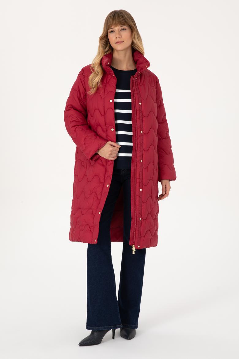 Kadın Koyu Frambuaz Kaban - 50308608041