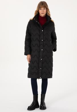 Kadın Siyah Kaban - 50308608021