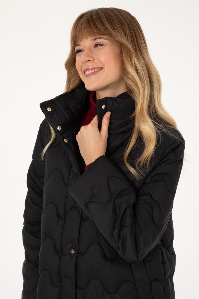 Kadın Siyah Kaban - 50308608021