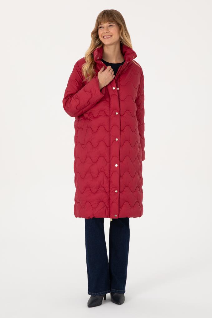 Kadın Koyu Frambuaz Kaban