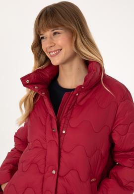 Kadın Koyu Frambuaz Kaban - 50308608041