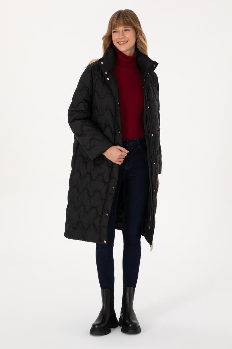 Kadın Siyah Kaban - 50308608021