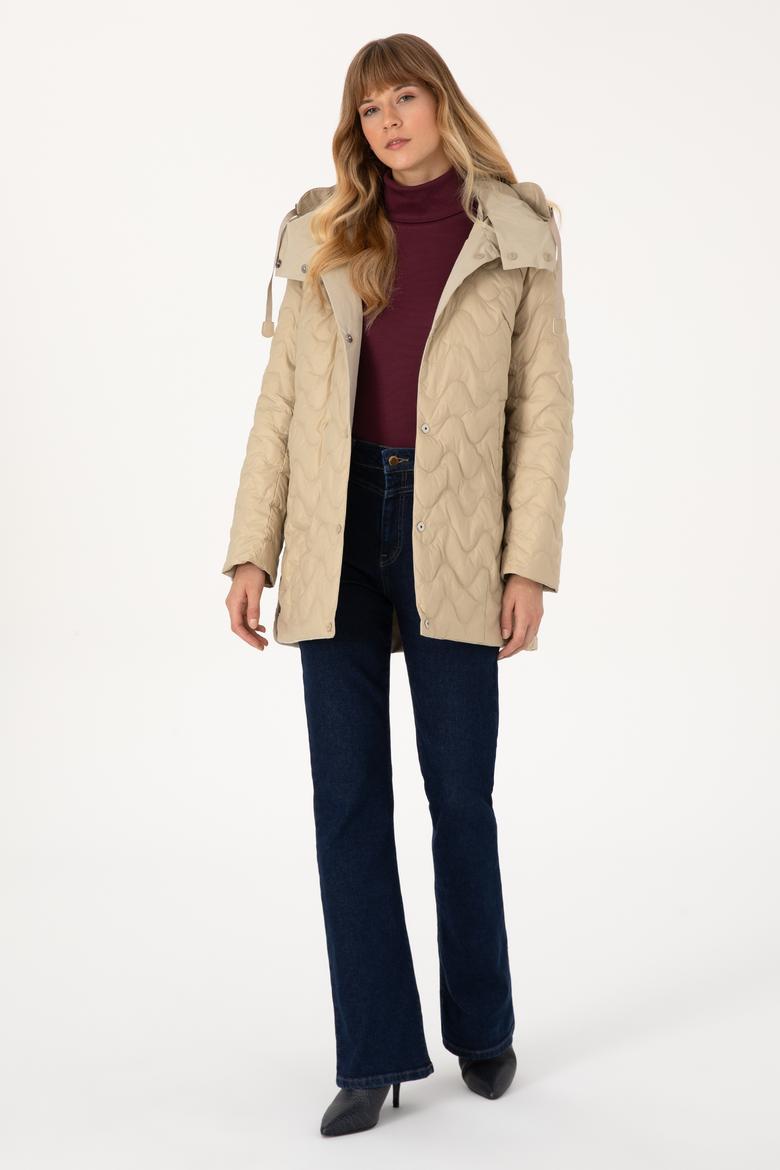 Kadın Koyu Bej Kaban - 50308623004