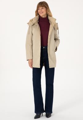 Kadın Koyu Bej Kaban - 50308623004