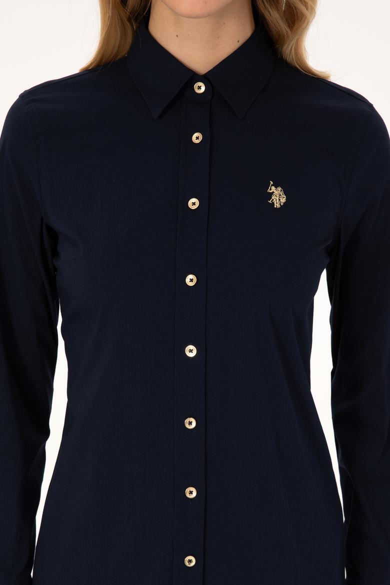 Kadın Lacivert Uzun Kollu Basic Gömlek - 50308024015