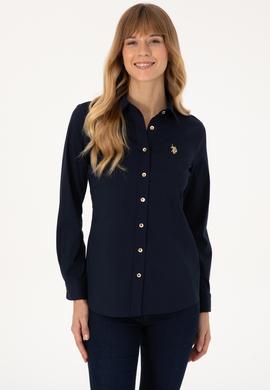 Kadın Lacivert Uzun Kollu Basic Gömlek - 50308024015