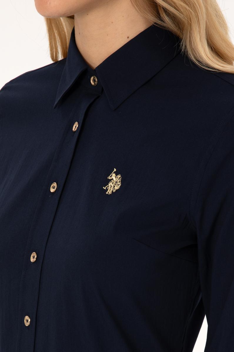 Kadın Lacivert Uzun Kollu Basic Gömlek