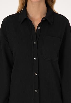 Kadın Siyah Örme Gömlek - 50309039006