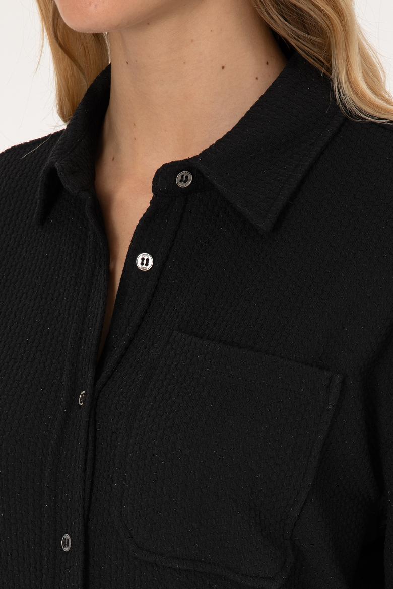Kadın Siyah Örme Gömlek - 50309039006