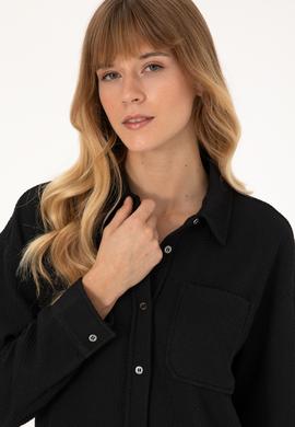 Kadın Siyah Örme Gömlek - 50309039006