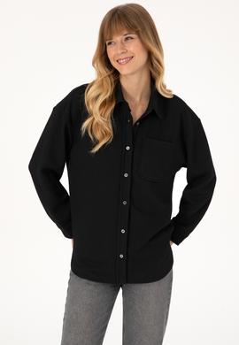 Kadın Siyah Örme Gömlek - 50309039006