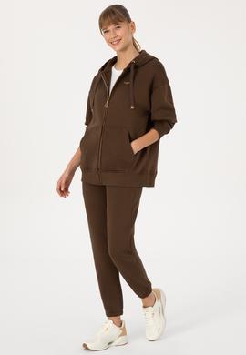 Kadın Kahverengi Şardonlu Jogger Eşofman Altı - 50313581024