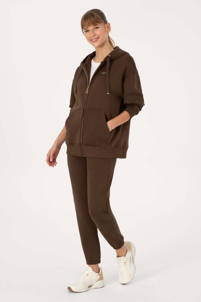 Kadın Kahverengi Şardonlu Jogger Eşofman Altı