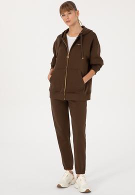 Kadın Kahverengi Şardonlu Jogger Eşofman Altı - 50313581024