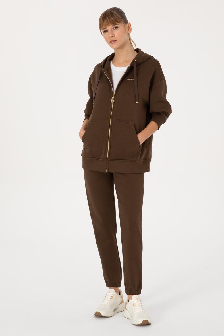 Kadın Kahverengi Şardonlu Jogger Eşofman Altı - 50313581024