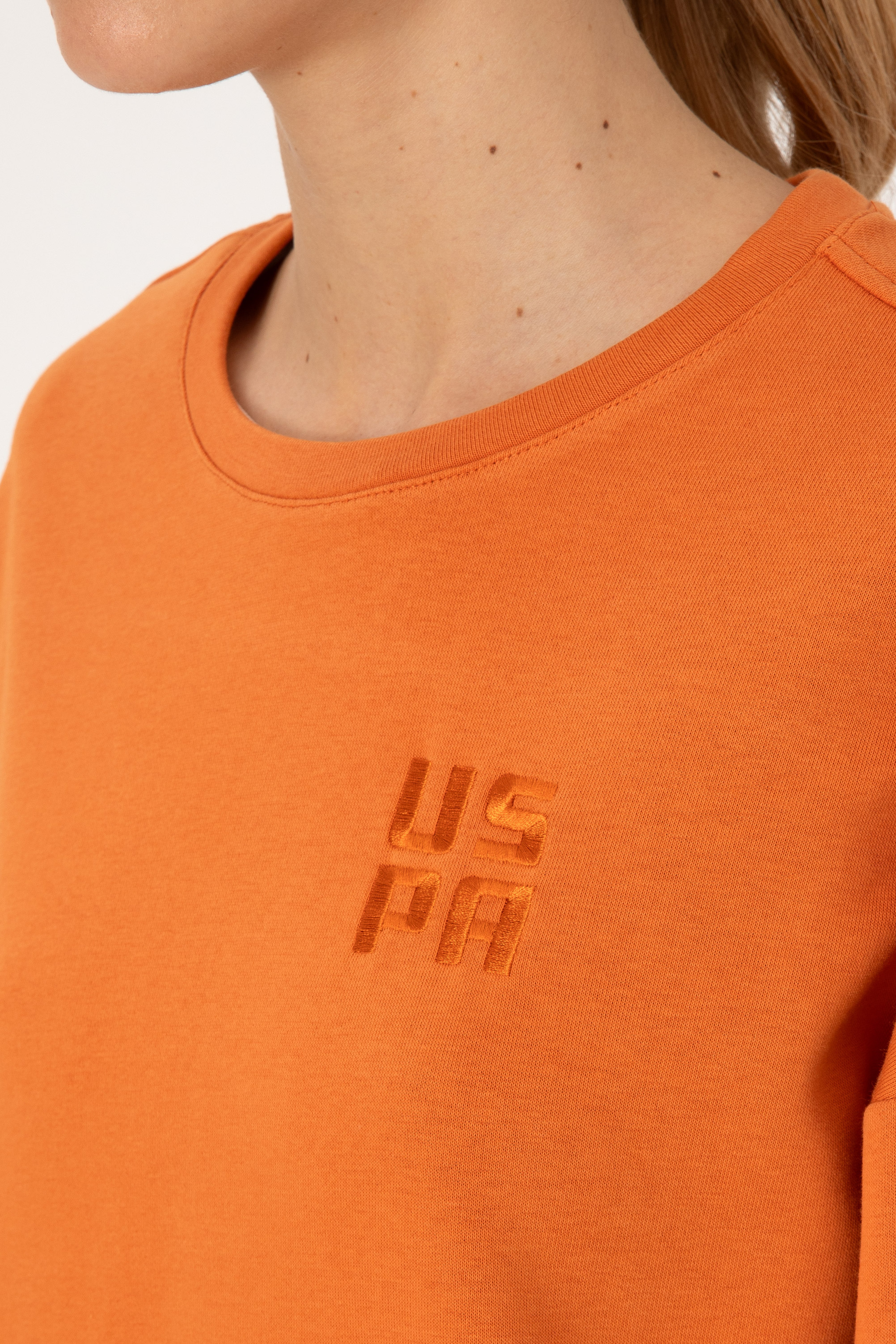 Kadın Bakır Bisiklet Yaka Basic Sweatshırt