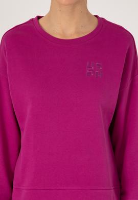 Kadın Fuşya Bisiklet Yaka Basic Sweatshırt - 50313565044